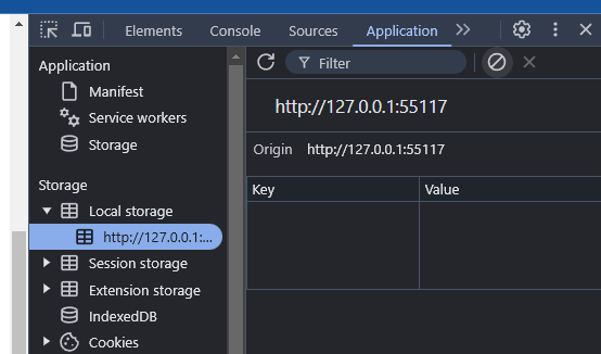 Local Storage in DevTools