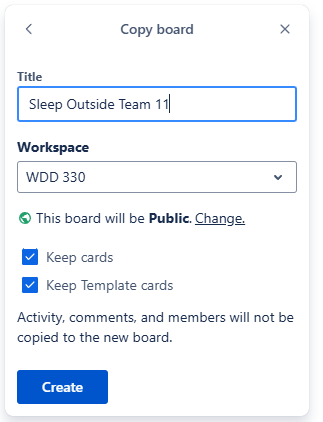 Trello Copy Board Settings